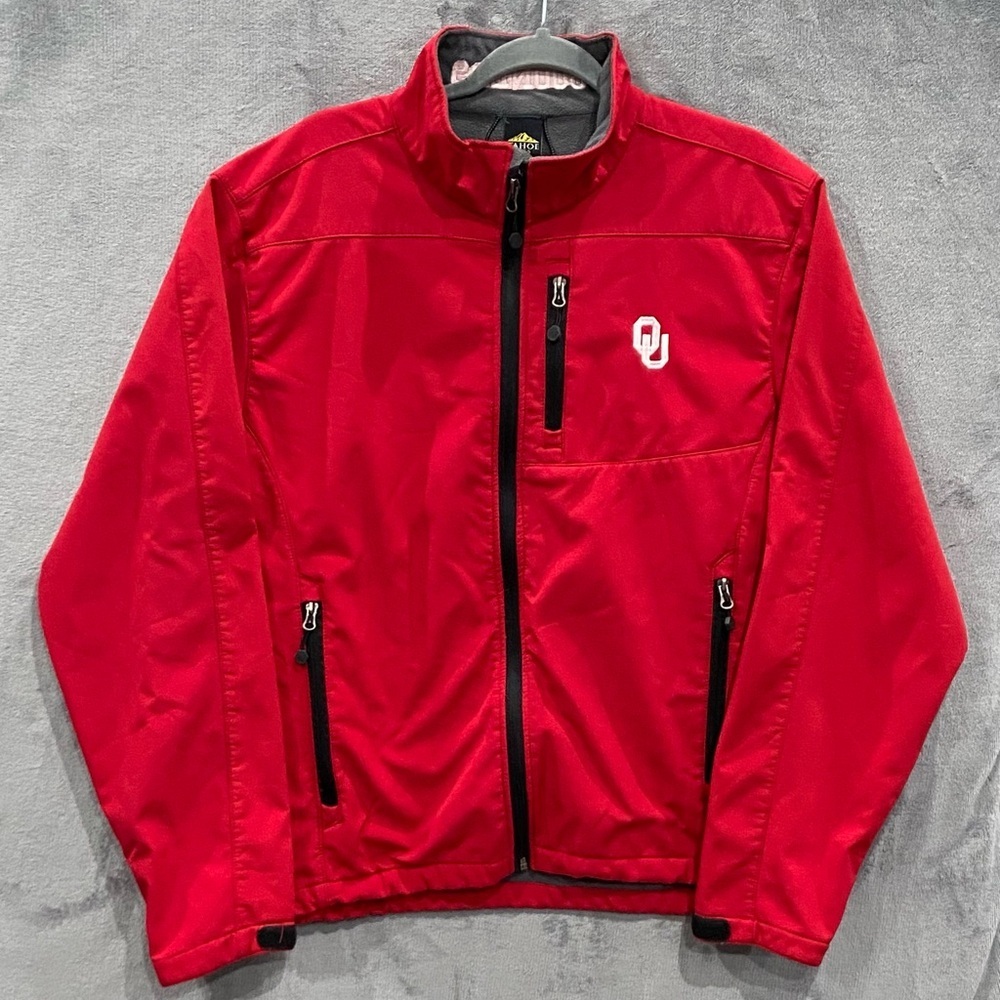 Oklahoma Sooners Tahoe Pass Jacket Mens L Red Black Zip Up SEC College Football